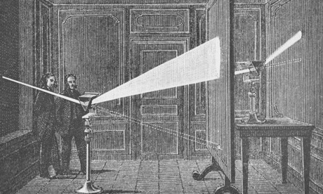 Experiment for using a prism to split sunlight (National Maritime Museum)