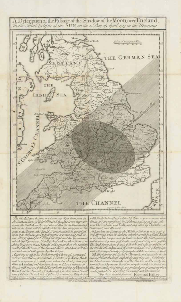 Halley's predictive map of the 1715 eclipse, from Eclipse-Maps.com.